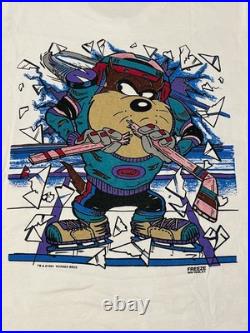 Rare Vintage Taz MVP Hockey T-Shirt Looney Tunes 1994 Warner Bros Freeze