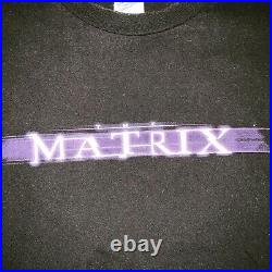Rare Vintage The Matrix Movie Promo Tee Shirt Size L Black 1999 Neo Film