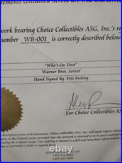 Rare Vintage Warner Bros FRIZ FRELENG Hand Signed Movie Cel Bugs Bunny Daffy