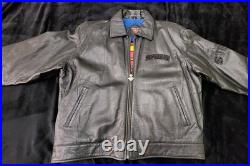 Rare Vintage Warner Bros Superman Leather Jacket Men's XL Black DC Comics