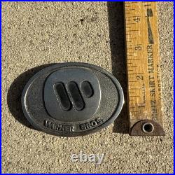 Rare Warner Bros 72 Logo TV Movie Film Studio Music Group Vintage Belt Buckle