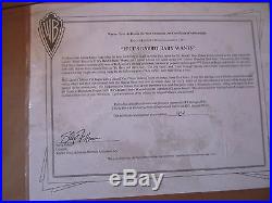 Rare Warner Bros Cel IF IT'S RABBIT BABY WANTS Signed by Lauren Bacall-HC 9/20