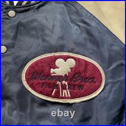Rare Warner Bros Jacket XL Cast and Crew Blue Hollywood Looney Tunes Vintage
