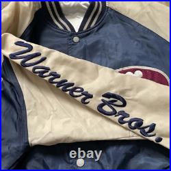 Rare Warner Bros Jacket XL Cast and Crew Blue Hollywood Looney Tunes Vintage