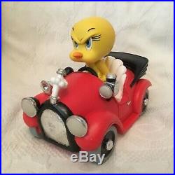 Rare Warner Bros Looney Tunes Tweety in Red Car Figurine Statue-MIB
