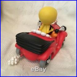 Rare Warner Bros Looney Tunes Tweety in Red Car Figurine Statue-MIB