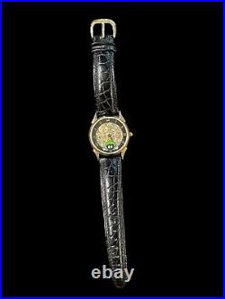 Rare Warner Bros Marvin the Martian Black and Gold Watch By Fossil New Battery