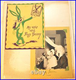 Rare Warner Bros My Visit with Bugs Bunny & Photo 1950 Vintage Ephemera Rare Warner Bros My Visit with Bugs Bunny & Photo 1950 Vintage Ephemera