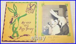 Rare Warner Bros My Visit with Bugs Bunny & Photo 1950 Vintage Ephemera Rare Warner Bros My Visit with Bugs Bunny & Photo 1950 Vintage Ephemera