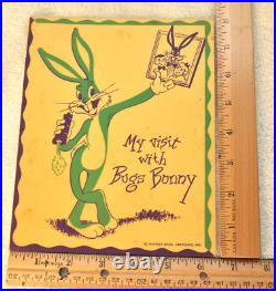 Rare Warner Bros My Visit with Bugs Bunny & Photo 1950 Vintage Ephemera Rare Warner Bros My Visit with Bugs Bunny & Photo 1950 Vintage Ephemera