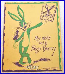 Rare Warner Bros My Visit with Bugs Bunny & Photo 1950 Vintage Ephemera Rare Warner Bros My Visit with Bugs Bunny & Photo 1950 Vintage Ephemera