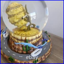 Rare Warner Bros. Road Runner and Wile E. Coyote Musical Snow Globe Vintage 1996