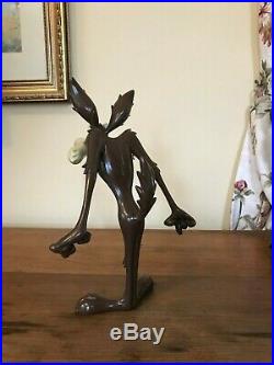 Rare Warner Bros Wile E Coyote and Roadrunner Statues