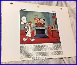 Rare Warner Brothers Bugs Bunny Chez Bugs Laminated Promo Binder Page