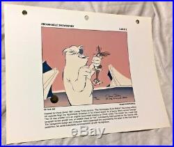 Rare Warner Brothers Bugs Bunny Laminated Cel Promo Binder Page Abominable