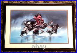Rare Warner Brothers Gossamer & Looney Tunes Hockey Framed Lithograph Rare Warner Brothers Gossamer & Looney Tunes Hockey Framed Lithograph