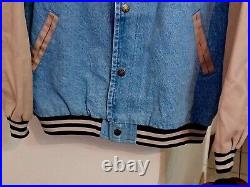 Rare Warner Brothers MULTIVERSUS Denim Jean Letterman Jacket Unisex Medium