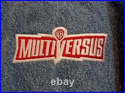 Rare Warner Brothers MULTIVERSUS Denim Jean Letterman Jacket Unisex Medium