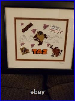 Rare Warner Brothers Taz Pin Set With Certificate Of Authentication