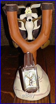 Rare Warner Brothers Wile E Coyote Fossil Watch withSling Shot Stand ONLY 500 MADE