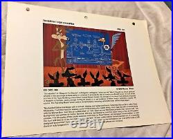 Rare Warner Brothers Wile E Coyote Laminated Cel Promo Binder Page Blue Print