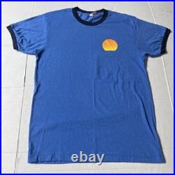 Rare Warner Records Warner Brothers Records Shirt Ringer Adult Medium Blue New