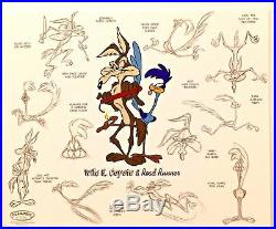 Road Runner Cel Warner Brothers Wile E Coyote Model Sheet Rare Number 1 HC Cell