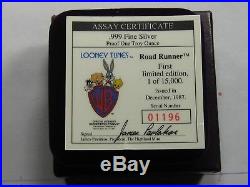 Road Runner Warner Looney Tunes Vintage 999 Silver Coin Box Coa Rare Only 1 Ebay