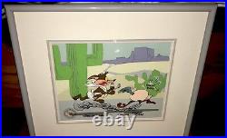 Roadrunner Cel Warner Bros Wile E Coyote Baby Chase Chuck Jones Signed Cell Rare Roadrunner Cel Warner Bros Wile E Coyote Baby Chase Chuck Jones Signed Cell Rare