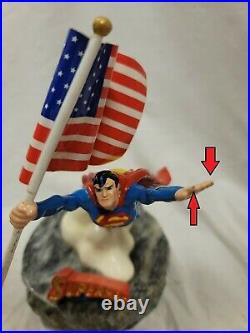 Ron Lee Superman Proudly We Wave Statue Superman Carrying US Flag Rare 1993