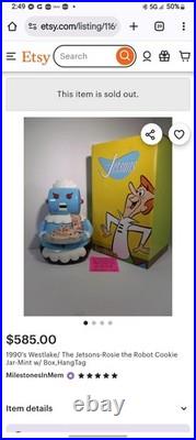 Rosie The Robot Jetsons Tv Show Cookie Jar Warner Bros Rare 1999 Collectible Rosie The Robot Jetsons Tv Show Cookie Jar Warner Bros Rare 1999 Collectible