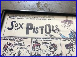 Sex Pistols Rare And Original 1977 Cartoon Poster Warner Bros PUNK