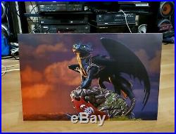 Sideshow Toothless How To Train Your Dragon Statue + art print board Rare MIB