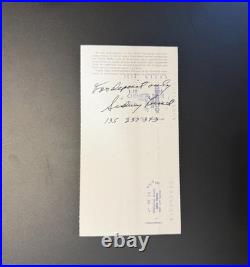 Sidney Lumet Signed Warner Bros Payroll Check 1984 Director Autograph Rare