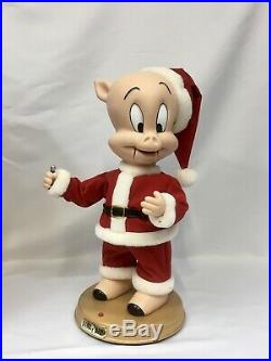 Singing Porky Pig Blue Christmas Animated Looney Tunes Rare Gemmy 2002