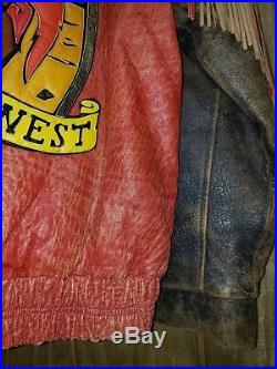 Super Rare Vintage Fine Heavy Leather Jacket Yosemite Sam Looney Tunes Acme XXL