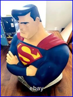 Superman Bust Man Of Steel 1997 Warner Bros. Studio Large 18 Rare