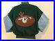 Taz_Ball_Warner_Bros_Studio_Vintage_Green_Wool_Denim_XS_Varsity_Jacket_EUC_Rare_01_ca