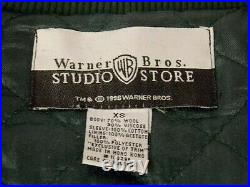 Taz Ball Warner Bros Studio Vintage Green Wool Denim XS Varsity Jacket EUC Rare