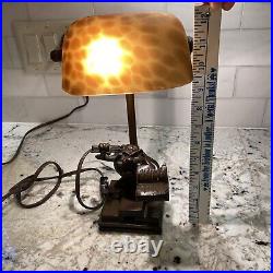 Taz Tasmanian Devil Rare Metal Library Warner Bros Vintage 1999 Tabletop Lamp