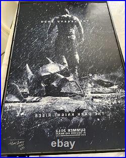 The Dark Knight Rises 27x40 withBane Cast Signatures Warner Bros Holo Rare 33/50
