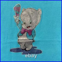True VTG Screen Stars Rare Porky Pig Warner Bros. 1966 T- Shirt Size S