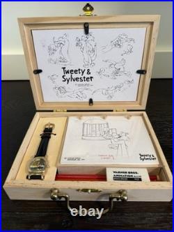 Tweety & Sylvester 1997 WB Animator Watch Set Leather Rare New Collectible