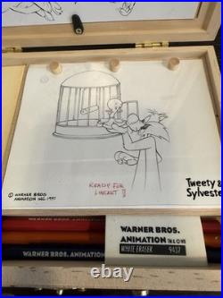 Tweety & Sylvester 1997 WB Animator Watch Set Leather Rare New Collectible