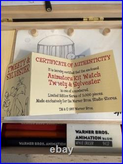 Tweety & Sylvester 1997 WB Animator Watch Set Leather Rare New Collectible