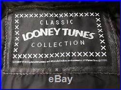 VERY RARE 1998 Looney Tunes Full Leather Embroidered Jacket WARNER BROS Small