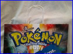 VINTAGE Pokémon The First Movie WARNER BROS. STUDIO STORE Shopping Bag RARE