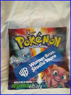 VINTAGE Pokémon The First Movie WARNER BROS. STUDIO STORE Shopping Bag RARE