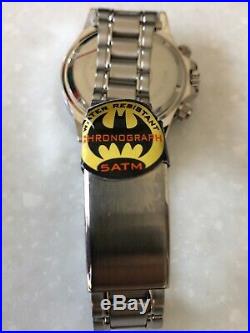 VINTAGE RARE Batman Warner Bros. Studio Store Silver Link Watch Super Rare