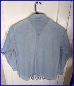 VIntage 1994 ANIMANIACS Embroidered Denim Shirt Men L Cartoon Warner Bros RARE